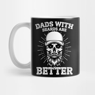 Dads with Beards are Better Tee Fathers Day Gift From Daughter Son Wife Bearded Skull with Cap tee Bearded Man Mug